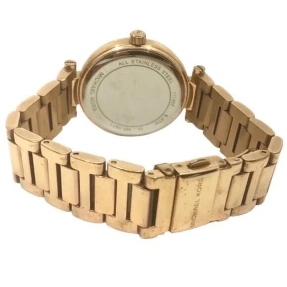 MICHAEL KORS~Skylar ~SWAROVSKI CRYSTAL GLITZ ROSE-GOLD WATCH~w/BOX +ALL LINKS
